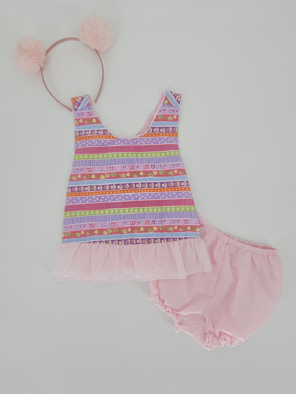 5/$25 Grannie Annie Handmade Girls 24 Months Pink Floral 3 Piece Outfit
